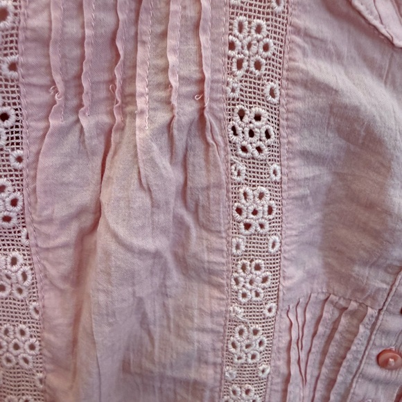 Free People Best of Me Lace Tie Waist Shirt in Mellow Rose - Picture 4 of 4